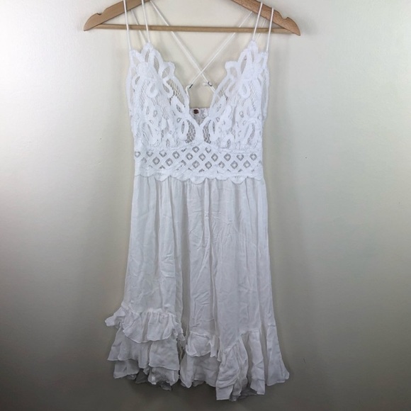 NWOT white lace Free People One Adella Dress - Picture 4 of 4